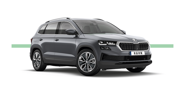 Modellfreisteller des Škoda Karoq in Seitenansicht