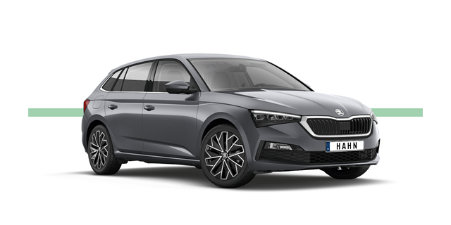 Modellfreisteller des Škoda Scala in Seitenansicht