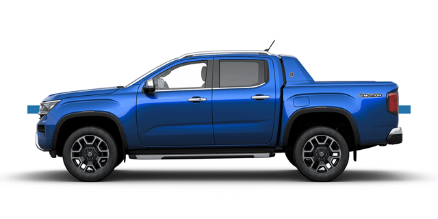 Modellfreisteller des Volkswagen Amarok in Seitenansicht